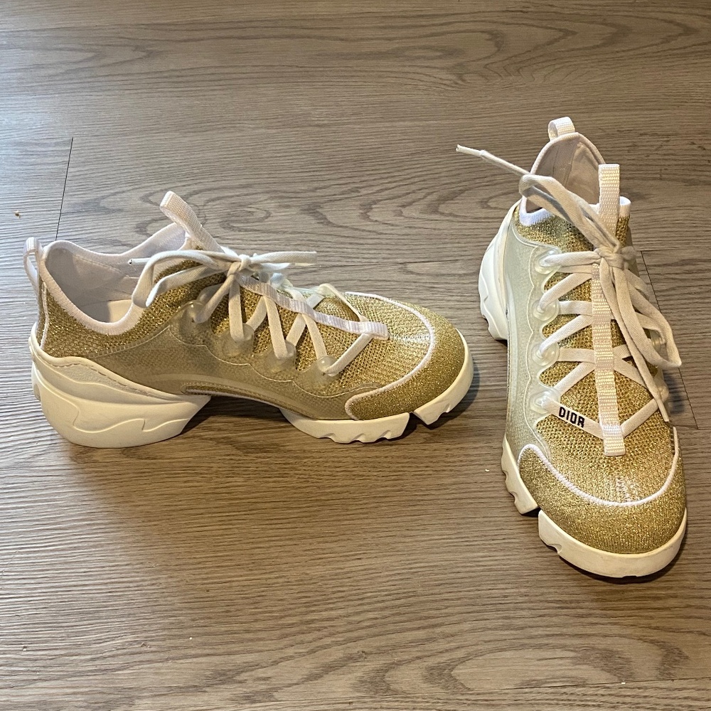 Christian Dior Gold Mesh Sneakers